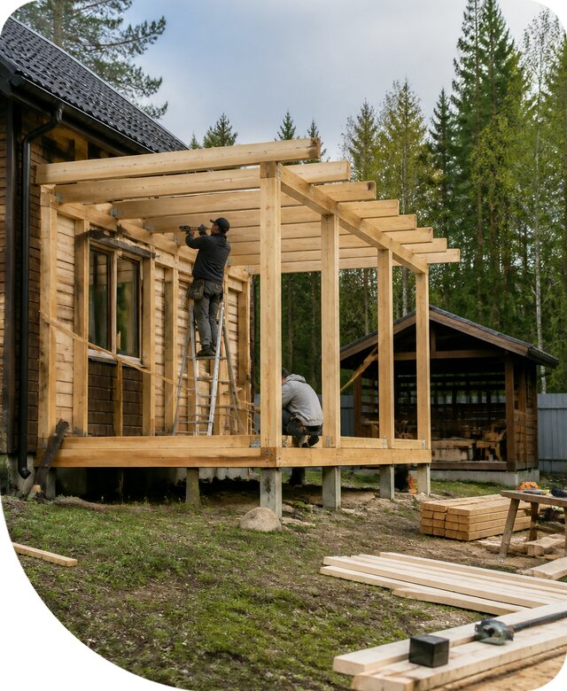 Строительство пристроек и построек на участке в Сарапуле